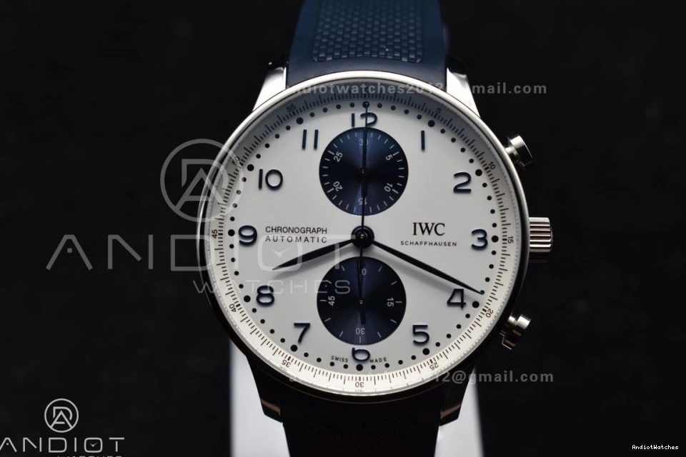 Strap 1011 Blue Chrono Dial A IW3716 Portuguese Best on White WeatherProof 1:1 Edition Z+F Blue Rubber 0111